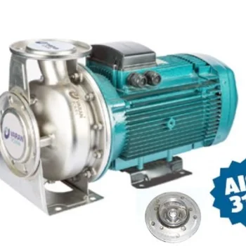 Varan CA50-32-160/1.1T Komple Paslanmaz AISI 316 Kapalı Fanlı Santrifüj Pompa Trifaze 1.5 Hp 22 mss 22 m³/h