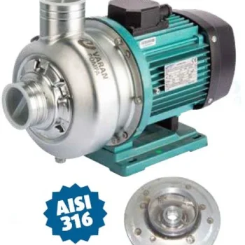 Varan DWB300/1.1T Komple Paslanmaz AISI 316 Santrifüj Pompa Trifaze 1.5 Hp 20 mss 30 m³/h
