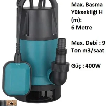 MOMENTUM PKS-400PWE 400W 220v Plastik Gövdeli Kirli Su Dalgıç Pompa